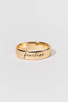 Fearless Carded Script Gold Ring
