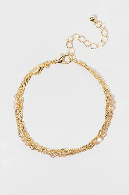 Kay Layered Gold Chain With Beads Bracelet