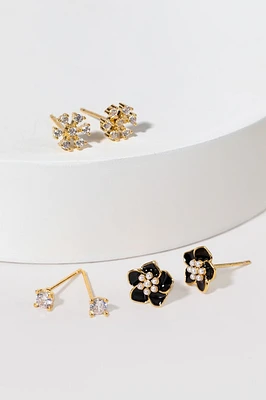 Julia Mixed Flower Stud Earring Set