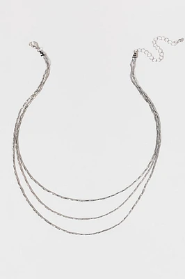 Amelia Layered Silver Chain Necklace