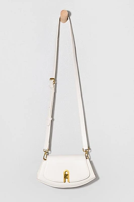 Erica Oval Faux Leather With Gold Chain Handbag