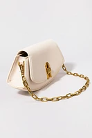 Erica Oval Faux Leather With Gold Chain Handbag
