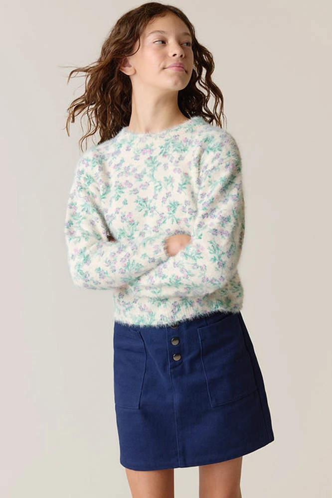 Hello Franki Floral Printed Sweater for girls