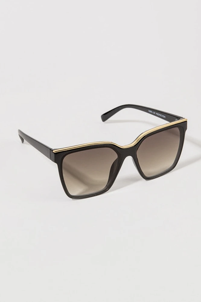 Nance Oversized Gold Top Sunglasses
