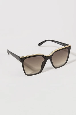 Nance Oversized Gold Top Sunglasses