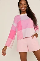 Arlene Checkered Crew Pullover