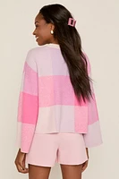 Arlene Checkered Crew Pullover