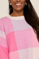 Arlene Checkered Crew Pullover