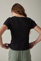 Hello Franki Retro Rib Tee for Girls