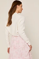 Ally Croppped Rib-Knit Cardigan