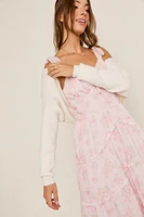 Ally Croppped Rib-Knit Cardigan