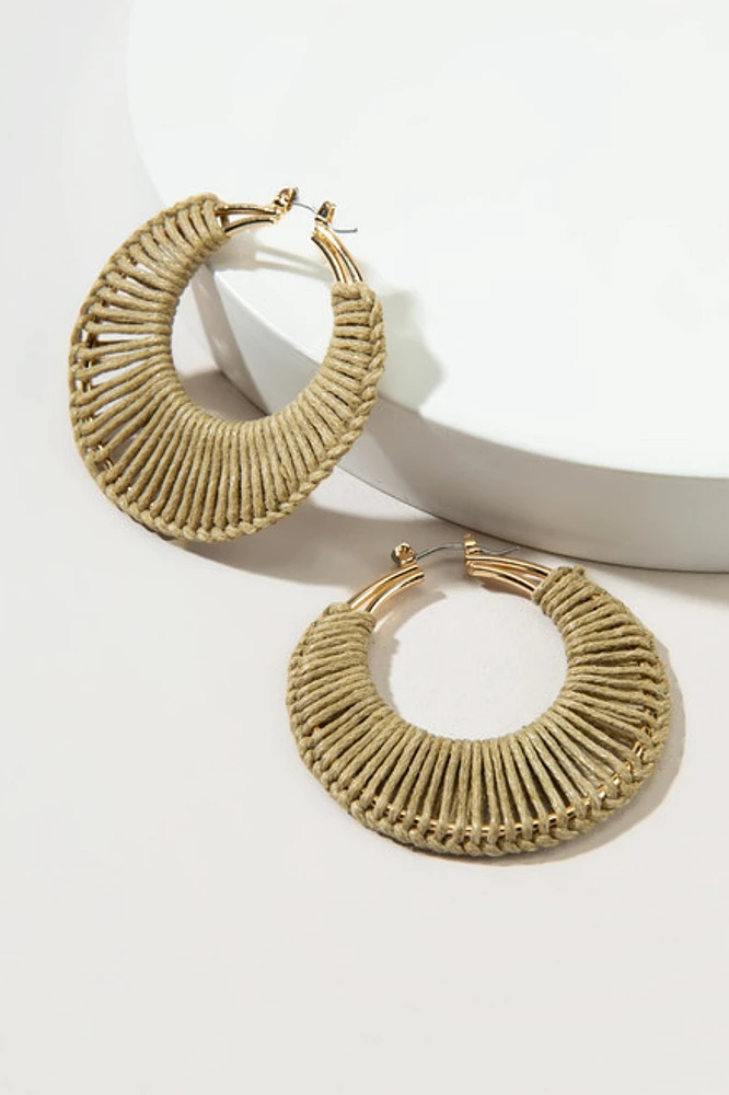 Lillian Woven Rope Large Hoop Earrings