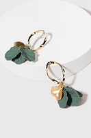 Carla Petals On Gold Oval Drop Earrings