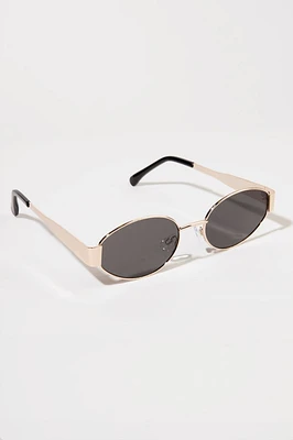 Rachel Thin Oval Frame With Thick Metal Sides Sunglasses