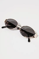 Rachel Thin Oval Frame With Thick Metal Sides Sunglasses
