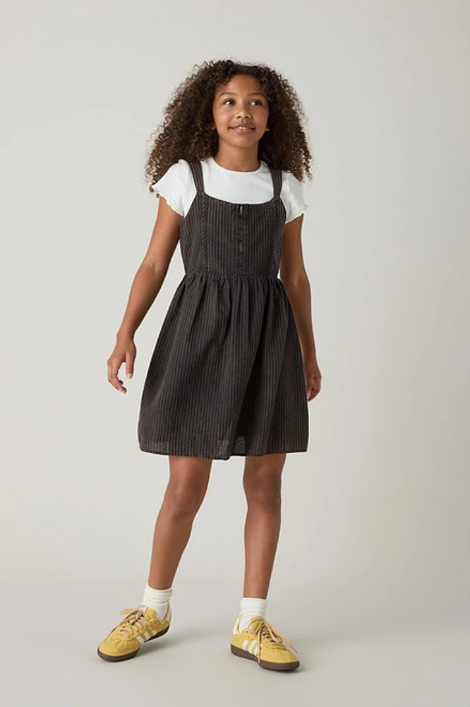 Hello Franki Ribbed Tee/ Seersucker Corset for Girls