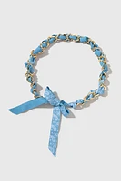 Carla Ribbon And Chain Necklace
