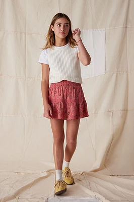 Hello Franki Smocked Tiered Skort for girls