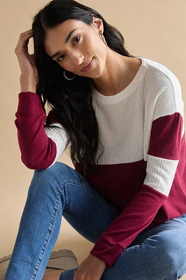 Annie Mixed Pattern Knitted Long Sleeve Top
