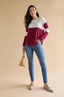 Annie Mixed Pattern Knitted Long Sleeve Top