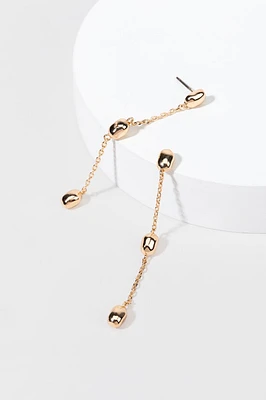 Fay Gold Bean Station Linear Chain Drop Earrings