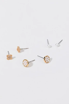 Bernadette Pearl And Gold Earring Set