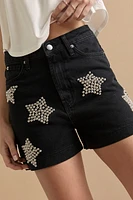 Gail Star Embellished Denim Shorts