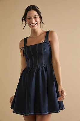 Diandra Denim Fit And Flare Mini Dress