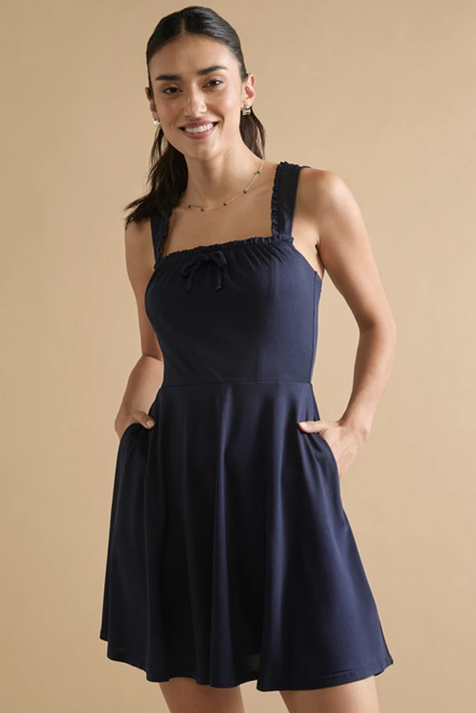 Fiona Front And Back Tie Knitted Mini Dress