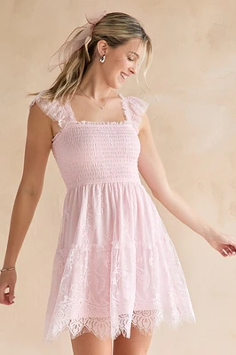 Bella Tulle Smocked Top Mini Dress