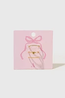 Initial Adjustable Tiny Heart Gold Ring Set