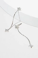Kelsey Celestial Delicate Crystal Linear Drop Earrings