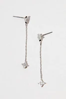 Kelsey Celestial Delicate Crystal Linear Drop Earrings
