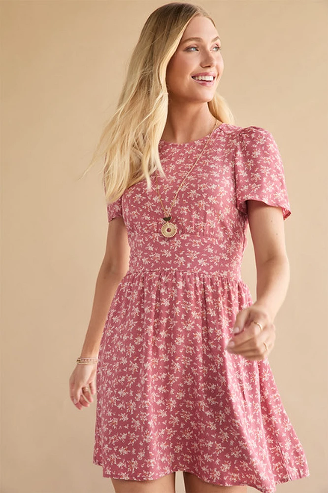 Gabrielle Floral Short Sleeve Mini Dress