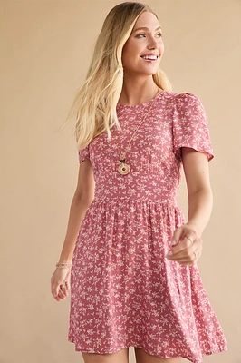 Gabrielle Floral Short Sleeve Mini Dress