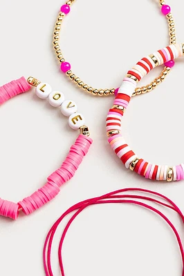 Hello Franki Pink Love Bracelet Set for girls