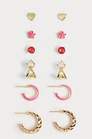 Hello Franki 6Pk Pink Earring Set for girls