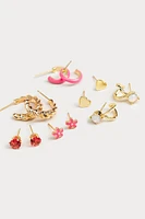 Hello Franki 6Pk Pink Earring Set for girls