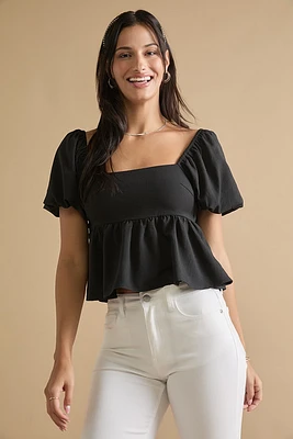 Vivian Square Neck Bow Back Blouse