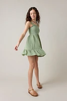 Hello Franki Katherine Gauze Green Tank Dress for girls