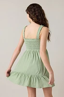 Hello Franki Katherine Gauze Green Tank Dress for girls