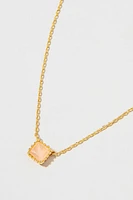 Suzy Rose Quartz Gold Chain Pendant Necklace