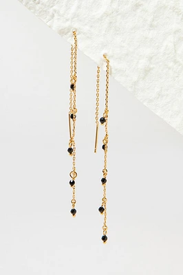 Tonya Dainty Beads On Gold Chain Drop Earrings