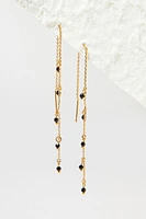 Tonya Dainty Beads On Gold Chain Drop Earrings