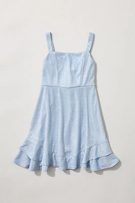 Hello Franki Sleeveless Shimmer Bow Back Dress for girls