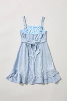 Hello Franki Sleeveless Shimmer Bow Back Dress for girls