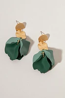 Carol Two Tone Epoxy Petal Drop Earrings