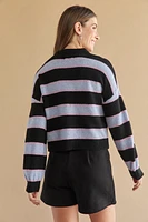 Mary Collared Striped Pullover
