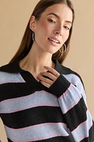 Mary Collared Striped Pullover