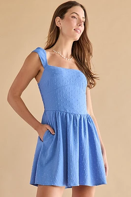 Kimberly Clip Dot Fit And Flare Mini Dress